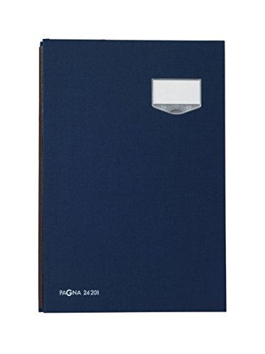 Pagna 24201-02 Unterschriftsmappe de Luxe 20-teilig Leineneinband, dehnbarer Rücken, rosa Löschkarton de Luxe-Beschriftungsschild, blau von Pagna