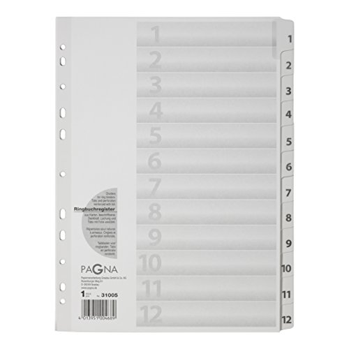 Pagna 31005-08 Register 1-12, A4, 12-teilig, weiß von Pagna
