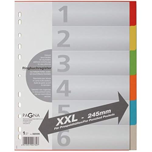 Pagna 32005-20 Register, A4, XXL, 6-teilig, 6-farbig Pagna 32005-20 Register, A4, XXL, 6-teilig, 6-farbig von Pagna