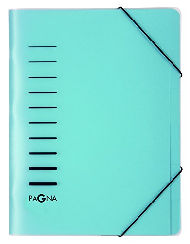 Pagna 40056-02 Ordnungsmappe 6-teilig aus PP, Eckspanngummi, blau farbiger Registerkarton von Pagna