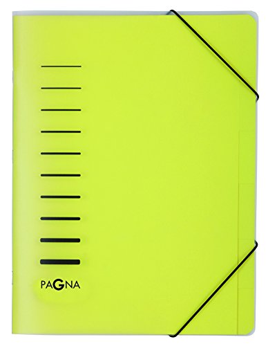 Pagna 40056-05 Ordnungsmappe 6-teilig aus PP, Eckspanngummi, gelb farbiger Registerkarton von Pagna