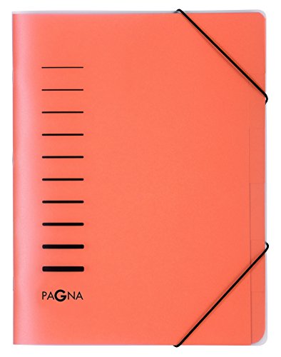 Pagna 40056-12 Ordnungsmappe 6-teilig aus PP, Eckspanngummi, orange farbiger Registerkarton von Pagna