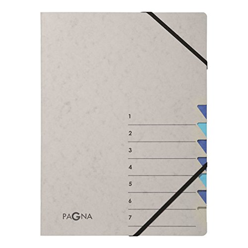 Pagna 44307-02 Ordnungsmappe 7 Fächer Easy Grey 1-7 blau von Pagna