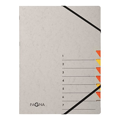 Pagna 44307-12 Ordnungsmappe 7 Fächer Easy Grey 1-7 orange von Pagna