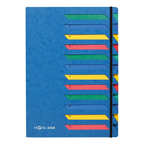 Pagna Deskorganizer Classic (Sammelmappe, 12 Fächer, 1-12) blau von Pagna