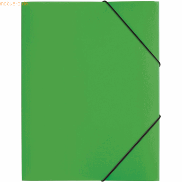 12 x Pagna Gummizugmappe A4 grün PP 3 Einschlagklappen von Pagna