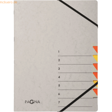 Pagna Ordnungsmappe A4 7 Fächer Easy Grey orange 1-7 von Pagna