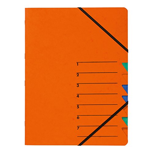 Pagna Ordnungsmappe Easy, Pressspan, A4 (A4 | 7 Fächer, Orange, 5) von Pagna