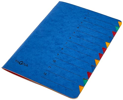 Pagna Ordnungsmappe Easy (Sammelmappe, 12 Fächer, 1-12) blau, 1 Stück von Pagna