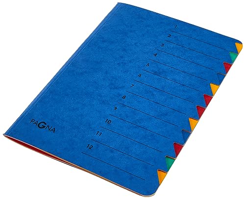 Pagna Ordnungsmappe Easy (Sammelmappe, 12 Fächer, 1-12) blau, 1 Stück von Pagna