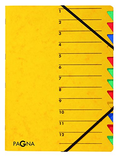 Pagna Ordnungsmappe Easy (Sammelmappe, 12 Fächer, 1-12) gelb von Pagna