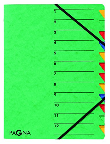 Pagna Ordnungsmappe Easy (Sammelmappe, 12 Fächer, 1-12) grün von Pagna