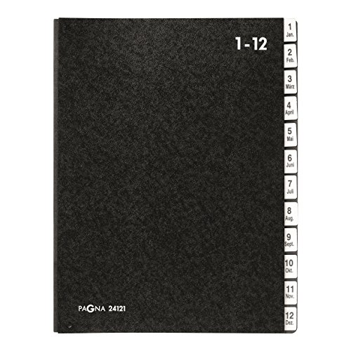 Pagna Pultordner Classic (Pultmappe, 12 Fächer , 1-12/Jan-Dez) schwarz, A - Z von Pagna