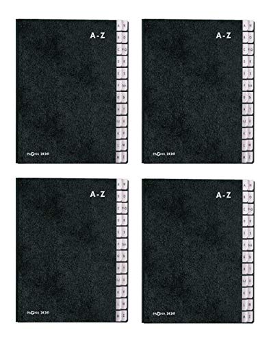 Pagna Pultordner Classic (Pultmappe, 24 Fächer, A-Z) (Pultmappe, 24 Fächer, A-Z, schwarz, 4 Stück) von Pagna