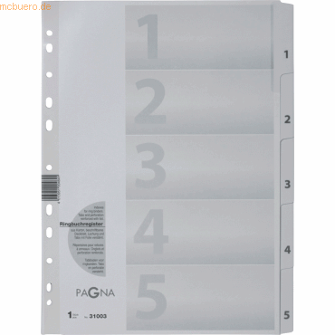 Pagna Register A4 PP 1-5 weiß Pagna Register A4 PP 1-5 weiß von Pagna