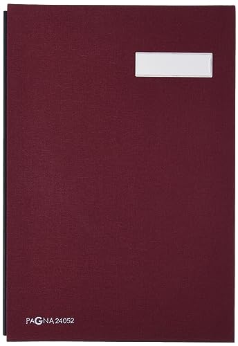 Pagna Unterschriftsmappe 5-teilig mit Leinen-Einband, dehnbarem Rücken, Rot von Pagna