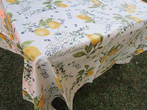 PAGO POCO Runde Tischdecke aus Baumwolle, laminiert, Design Zitronen, 100 % wasserdicht, alle Größen Made in Italy Neuheit 2023 (rund x 160) von Pago Poco