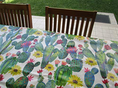 PAGO POCO Tischdecke Tischtuch aus kunststoffbeschichteter Baumwolle, Motiv Kaktus, 100 % wasserdicht abwaschbar, alle Größen, hergestellt in Italien. 120X160 PAGO POCO Tischdecke Tischtuch aus kunststoffbeschichteter Baumwolle, Motiv Kaktus, 100 % wasserdicht abwaschbar, alle Größen, hergestellt in Italien. 120X160 von Pago Poco