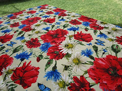 Pago Poco Neuheit !!!!!!!!!!Kollektion Frühling-Sommer 2021 !!! Rechteckige Tischdecke oder Tischdecke, Muster Tulipani, bunt, 100 % wasserdicht (140 x 230) von Pago Poco