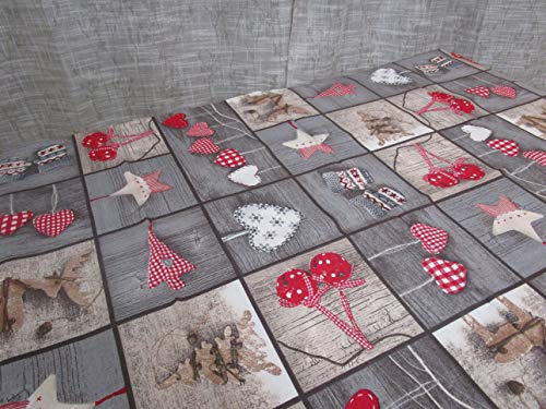Pago Poco Rechteckige Tischdecke, Motiv Weihnachtsherzen in Allen Größen, 100% Baumwolle, Farbe: Grau, Made IN Italia!!!!!! Pago Poco Rechteckige Tischdecke, Motiv Weihnachtsherzen in Allen Größen, 100% Baumwolle, Farbe: Grau, Made IN Italia!!!!!! von Pago Poco
