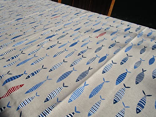 Rechteckige Tischdecke aus 100 % Baumwolle, bunte Fische. In allen Größen. Made in Italy. Neuheit 2022!!!! (140 x 180) von Pago Poco