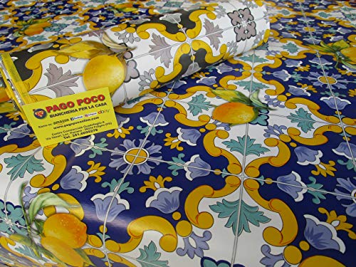 Rechteckige Tischdecke aus Kunststoff, 100 % wasserdicht, Design Maioli, Größe: 140 x 180 cm,Made IN Italy!!!! von Pago Poco
