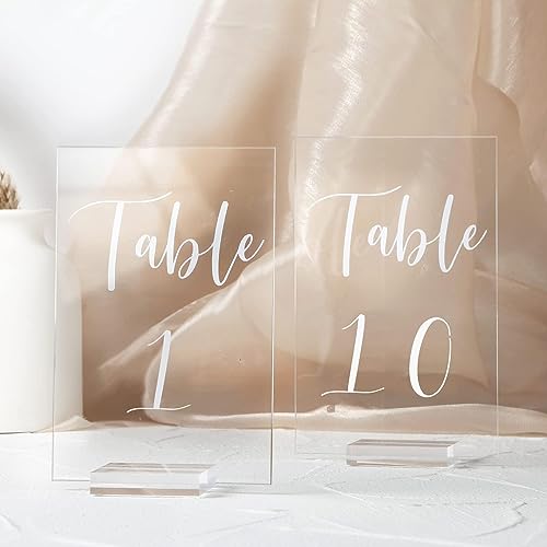 Pahdecor Personalisierte rechteckige Hochzeit Tischnummern 10,2 x 15,2 cm Acrylschilder mit klaren Ständern, individueller Text und Zahlen, perfekt für Tafelaufsätze, Empfänge, Partys Pahdecor Personalisierte rechteckige Hochzeit Tischnummern 10,2 x 15,2 cm Acrylschilder mit klaren Ständern, individueller Text und Zahlen, perfekt für Tafelaufsätze, Empfänge, Partys von Pahdecor