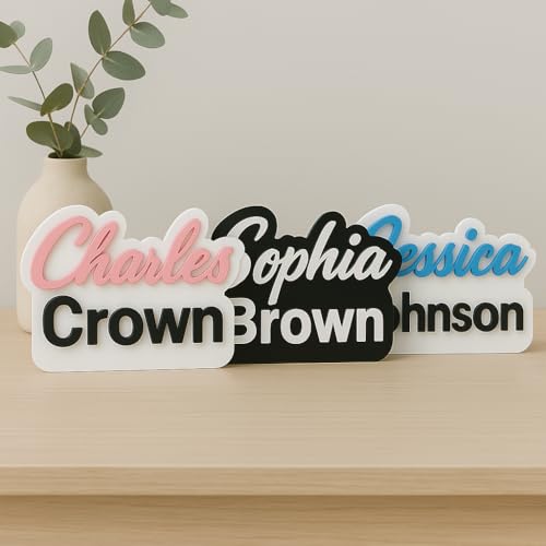 Personalisiertes 3D-Namensschild aus Acryl, für Kinderzimmer, personalisierbar, perfekt als Geschenk für Neugeborene, Babyparty, Taufe, Uni-Design für Jungen und Mädchen (Stil 4) von Pahdecor