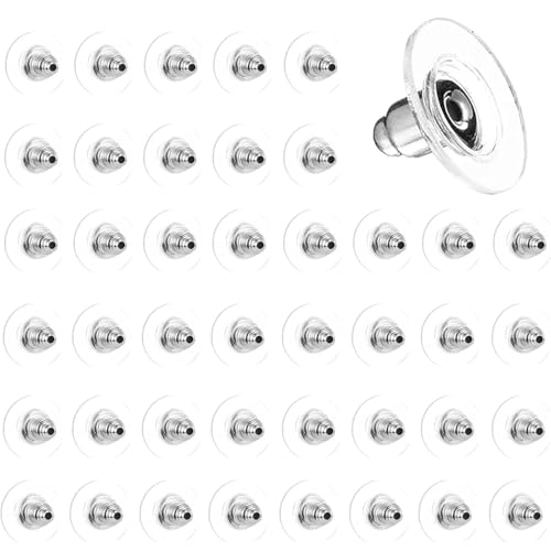 100 Stück Ohrring-Verschlüsse, weiche, transparente Ohrringrückseite, Ohrring-Ersatz, Kunststoff, antiallergen, Schmetterlings-Ohrring-Stopper für Haken 100 Stück Ohrring-Verschlüsse, weiche, transparente Ohrringrückseite, Ohrring-Ersatz, Kunststoff, antiallergen, Schmetterlings-Ohrring-Stopper für Haken von Paicreate