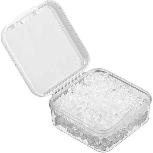 500 Stück Ohrring-Verschlüsse, 4 x 4 mm, Ohrring-Verschlüsse, Gummi mit Aufbewahrungsbox für Ohrstecker, Creolen und Piercings von Paicreate