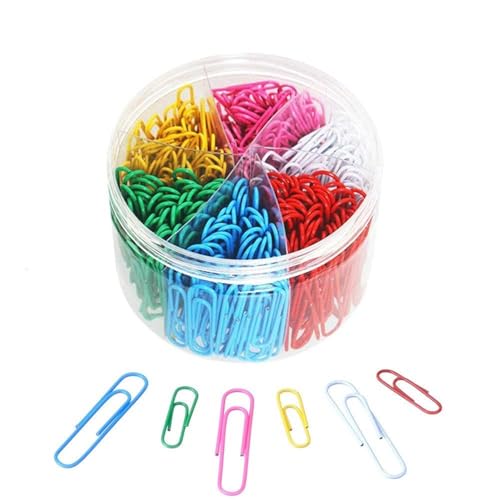 Farbige Büroklammern, 28 mm mittlere und 50 mm große Büroklammern, langlebiges und rostfreies Metall, beschichtete Büroklammern, ideal für Büro, Schule, Zuhause, 450 Stück Farbige Büroklammern, 28 mm mittlere und 50 mm große Büroklammern, langlebiges und rostfreies Metall, beschichtete Büroklammern, ideal für Büro, Schule, Zuhause, 450 Stück von Paicreate