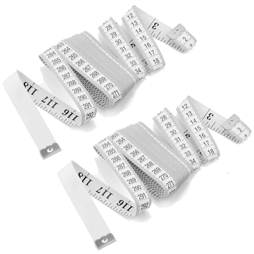 Maßbänder Nähen, 2 Stück Maßband Körpe 300cm/120 Zoll, Schneidermaßband, Weiches Doppelseitiges Maßband, Extra langes Bandmaß, Weiches Maßband für Schneider zum Messen Längen&Maßen (Weiß) Maßbänder Nähen, 2 Stück Maßband Körpe 300cm/120 Zoll, Schneidermaßband, Weiches Doppelseitiges Maßband, Extra langes Bandmaß, Weiches Maßband für Schneider zum Messen Längen&Maßen (Weiß) von Paicreate