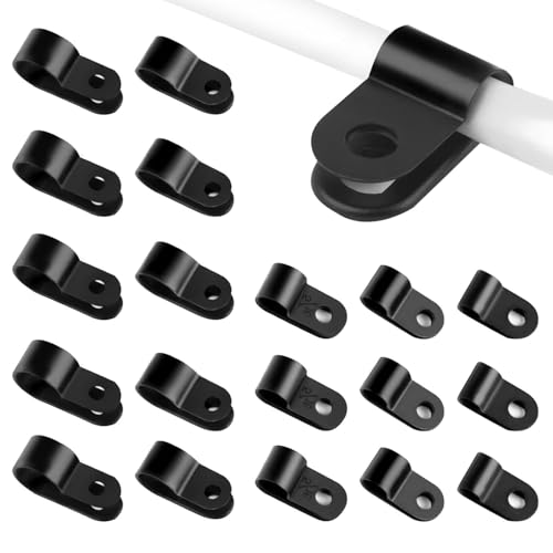 R-Typ-Kabel-Clips, 5 Größen, Nylon-Kabelklemmen, P-Clips für elektrische Leitungen, Kabelmanagement, 240 Stück von Paicreate
