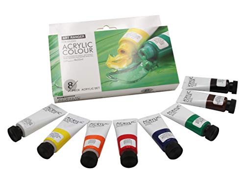 Paintersisters Acrylfarben Set in Grundfarben - 8 Tuben je 22ml, zum Malen auf Leinwand von Paintersisters