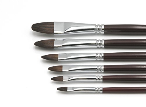 Paintersisters® Künstler Pinselset 1" für Acryl & Ölfarbe, 6 hochwertige Pinsel aus Naturhaar Größen 2-18, Katzenzungen Premium Set 1 von Paintersisters