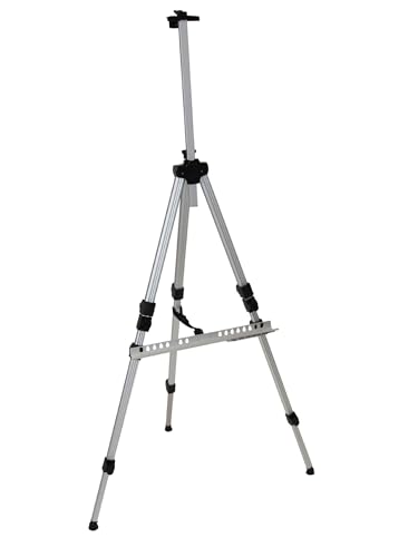 Paintersisters® RIO Feldstaffelei aus Aluminium, Dreibein Staffelei für Plein Air und Landschaftsmalerei sowie für Zuhause (Silbergrau) von Paintersisters