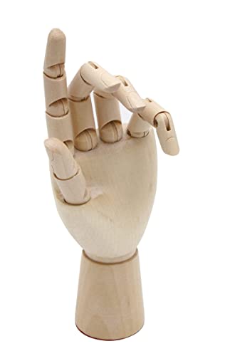 Paintersisters Gliederhand, 18 cm Links, Holzhand beweglich, Modellhand Mannequin Handmodell Zeichenpuppe von Paintersisters