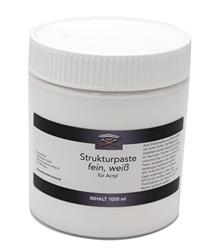 Paintersisters® Strukturpaste fein 1.000 ml/1.333 gr, Strukturmedium für Reliefs, Modelliermasse für Acrylmalerei, Spachtelmasse mischbar mit Sand von Paintersisters