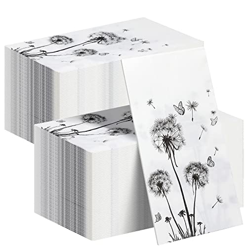 200 Blatt Pusteblumen-Gästetücher Einweg für Badezimmer Einweg-Papierservietten für Dinner-Party, Küche, Blumen-Papierhandtücher für Gästeparty-Zubehör (10,9 x 20,9 cm) von Pajean