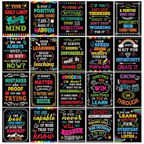 Pajean Motivationsposter, Klassenzimmer, Wachstums-Gedankenposter, inspirierende Wanddekoration, ermutigende Zitate, Pinnwände, positiver Wandkunstdruck für Grundschule, Büro, 27,9 x 35,6 cm, 20 Stück Pajean Motivationsposter, Klassenzimmer, Wachstums-Gedankenposter, inspirierende Wanddekoration, ermutigende Zitate, Pinnwände, positiver Wandkunstdruck für Grundschule, Büro, 27,9 x 35,6 cm, 20 Stück von Pajean