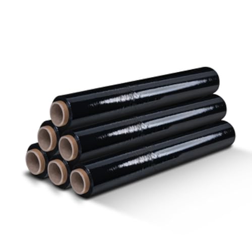 Pak Technik Stretchfolie 23my schwarz 1 kg, Länge 190m, Breite 50cm, Verpackungsmaterial, Verpackungsfolie auf Rolle, Folie Für Möbel, Umzugsfolie, 6 Rollen Pak Technik Stretchfolie 23my schwarz 1 kg, Länge 190m, Breite 50cm, Verpackungsmaterial, Verpackungsfolie auf Rolle, Folie Für Möbel, Umzugsfolie, 6 Rollen von Pak Technik