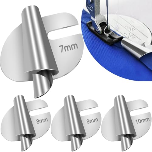 Pakalife Nähfuß für gerollten Saum, 7 mm - 10 mm, 4 Größen, breite Saumfüße, Set mit Nahtführung P369, Perlen- und Pailletten-Spezialfuß für Stoff (Stil B) von PakaLife