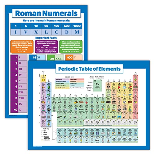 Poster für Kinder und römische Zahlen, laminiert, 45,7 x 61 cm, 2 Stück Poster für Kinder und römische Zahlen, laminiert, 45,7 x 61 cm, 2 Stück von Palace Learning