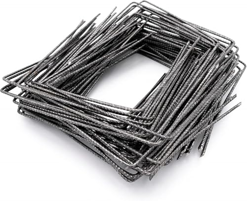 Paladian Set mit 100 Befestigungsklammern für Mulchgewebe, 20 x 20 x 20 cm, 4 mm dick, rostfreier Stahl, abgeschrägte Endkappen, solide Befestigung und vielseitige Verwendung, französische Marke von Paladian