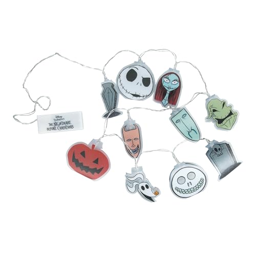 Paladone Nightmare Before Christmas Lichterkette, offizielles Lizenzprodukt, 10 LED-Lichter mit Jack Skellington, Sally, Zero und Oogie Boogie Paladone Nightmare Before Christmas Lichterkette, offizielles Lizenzprodukt, 10 LED-Lichter mit Jack Skellington, Sally, Zero und Oogie Boogie von Paladone