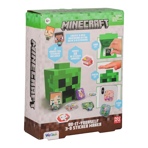 Paladone WeCool 3D-Sticker-Macher für Minecraft Creeper, für Kinder, offiziell lizenziert, Bastelset ab 6 Jahren, unisex, ergibt 50 individuelle Sticker, lustiges Kreativgeschenk und -spielzeug Paladone WeCool 3D-Sticker-Macher für Minecraft Creeper, für Kinder, offiziell lizenziert, Bastelset ab 6 Jahren, unisex, ergibt 50 individuelle Sticker, lustiges Kreativgeschenk und -spielzeug von Paladone