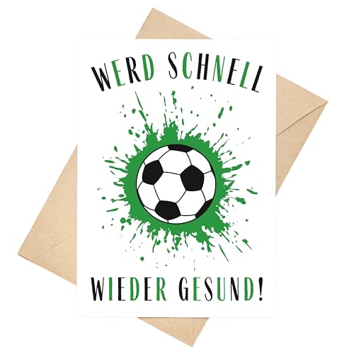 Gute Besserung Karte Fußball Klappkarte Genesungskarte DIN A6 Gute Besserung Karte Fußball Klappkarte Genesungskarte DIN A6 von Palanemo