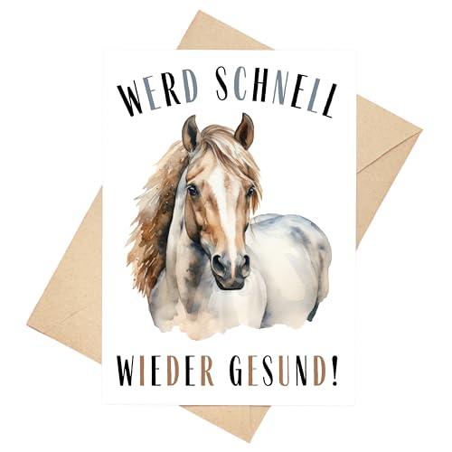 Gute Besserung Karte Pferd Klappkarte Genesungskarte DIN A6 Gute Besserung Karte Pferd Klappkarte Genesungskarte DIN A6 von Palanemo