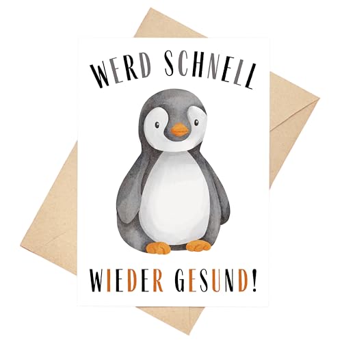 Gute Besserung Karte Pinguin Klappkarte Genesungskarte DIN A6 Gute Besserung Karte Pinguin Klappkarte Genesungskarte DIN A6 von Palanemo