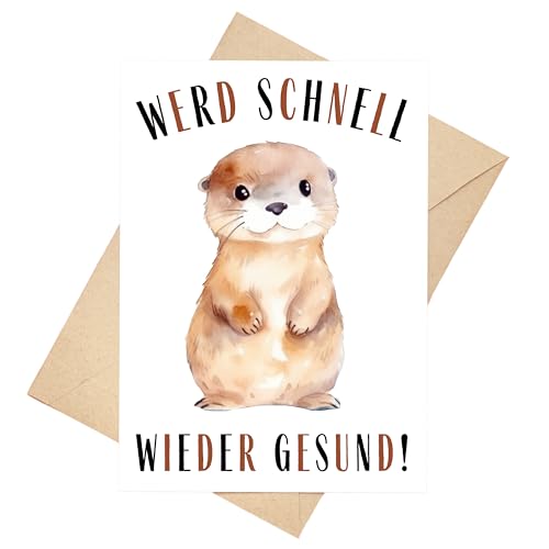 Gute Besserung Otter Karte Klappkarte Genesungskarte DIN A6 Gute Besserung Otter Karte Klappkarte Genesungskarte DIN A6 von Palanemo